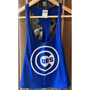 Victorias Secret PINK CHICAGO CUBS Tank Top Shirt 5th Ocean Rare LOVE PINK Sz XS